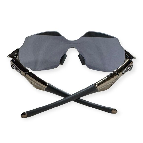 Oakley Zero Sunglasses Black Chrome Retro Shades Gray Lenses Rimless Rare - Picture 5 of 9